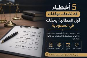 أخطاء تُضعف موقفك قبل المطالبة بحقك في السعودية